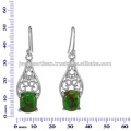Natural Green Copper Turquoise Gemstone 925 Sterling Silver Earring Jewelry